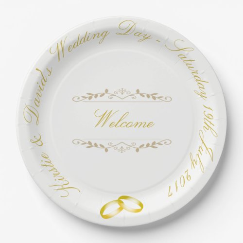 Wedding Paper Plate with ornate graphics