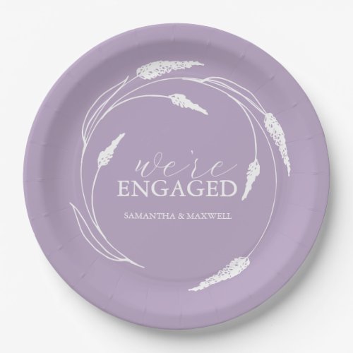Wedding Paper Plates Lavender Wreath