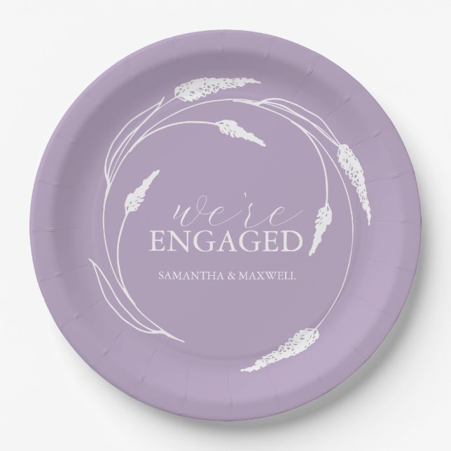 Wedding Paper Plates Lavender Wreath (Front)