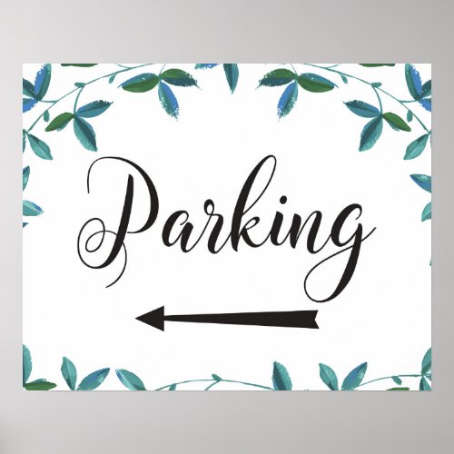 Wedding Parking Directions Left Arrow Sign