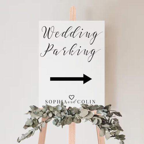 Wedding Parking Directions Sign