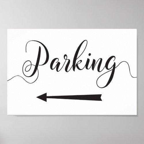 Wedding Parking Directions Sign Left Arrow