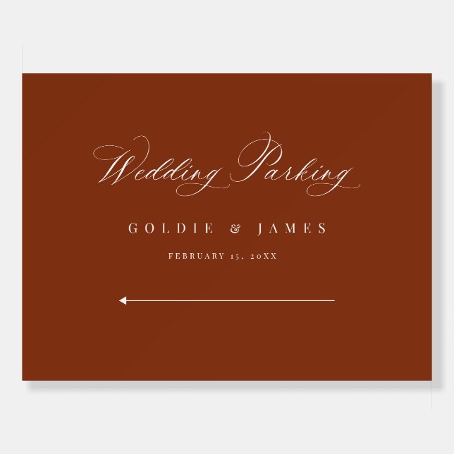 Wedding Parking Directions Welcome Sign Board (Front)