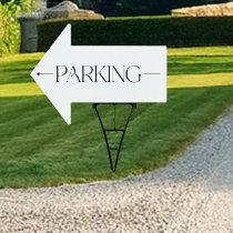Wedding Parking Nostalgic Typeface Direction Arrow Sign
