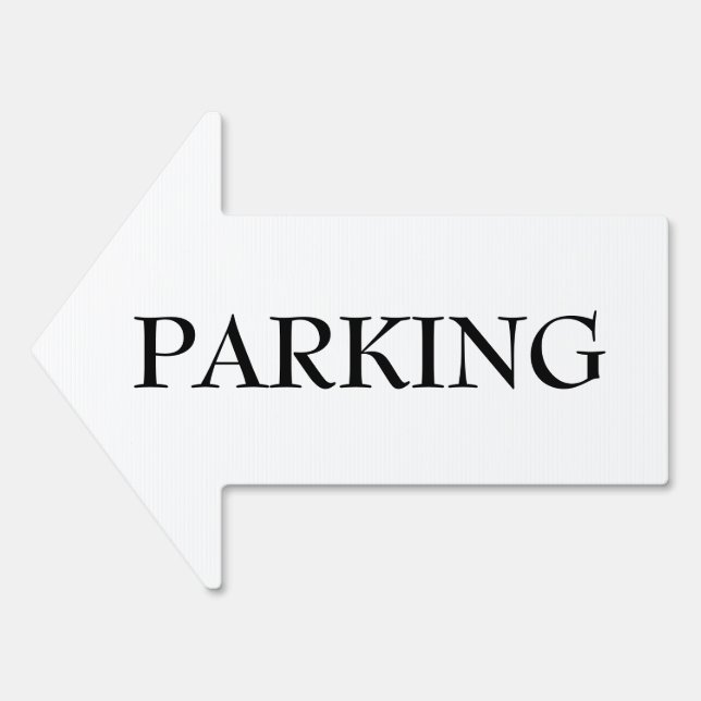 Wedding Parking Nostalgic Typeface Direction Arrow Sign (Front)
