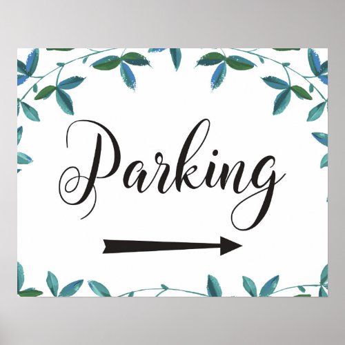 Wedding Parking Right Arrow Directions sign