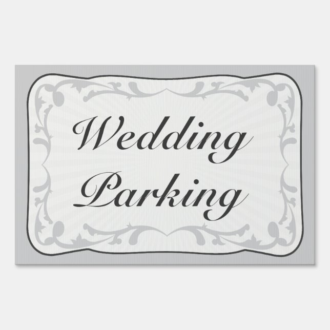 Wedding Parking Sign, Custom Color Yard Sign (Front)