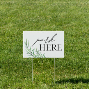 Wedding Parking Sign park here