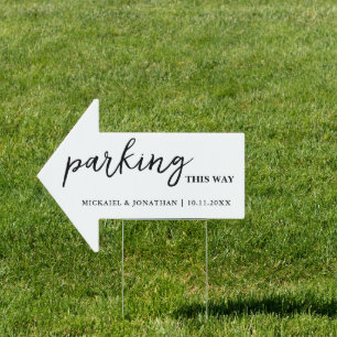 Wedding Parking Sign Simple Modern