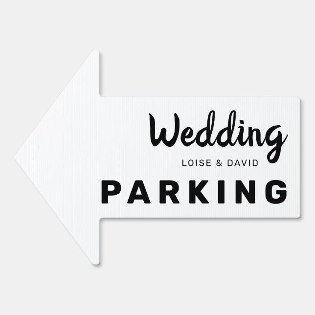 Wedding Parking this way arrow Yard Sign (Front)