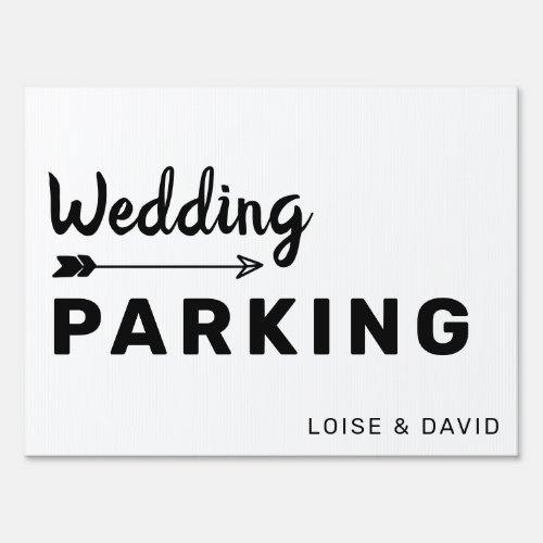 Wedding Parking this way Yard Sign