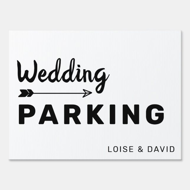 Wedding Parking this way Yard Sign (Back)