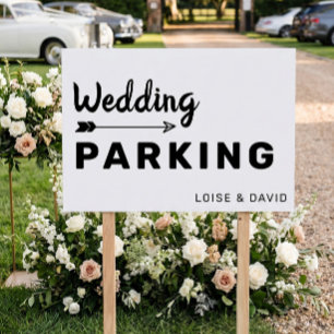 Wedding Parking this way Yard Sign