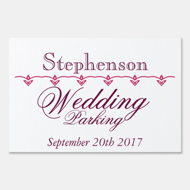 Wedding Parking Yard Sign (Front)
