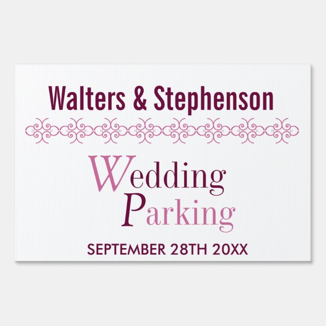 Wedding Parking Yard Sign (Front)
