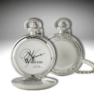 Wedding Party Best Man Gift Elegant Classic Silver Pocket Watch