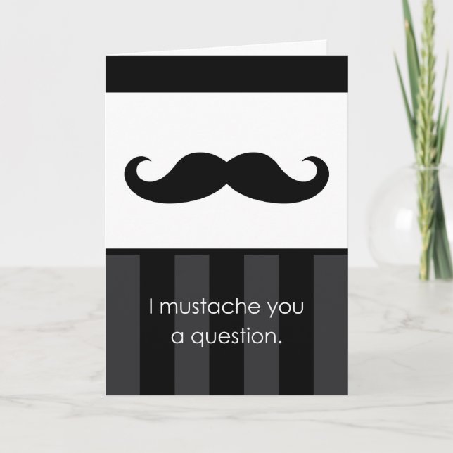 Wedding Party Best Man Mustache Request Card (Front)