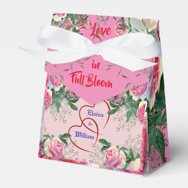 Wedding Party Blooming Love  Favor Boxes (Front Side)