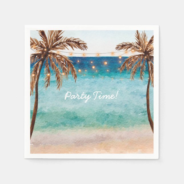 wedding party bridal shower beach napkins (Front)