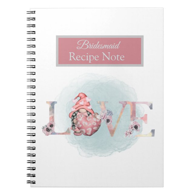 Wedding Party Bridesmaid Gift Idea Notebook (Front)