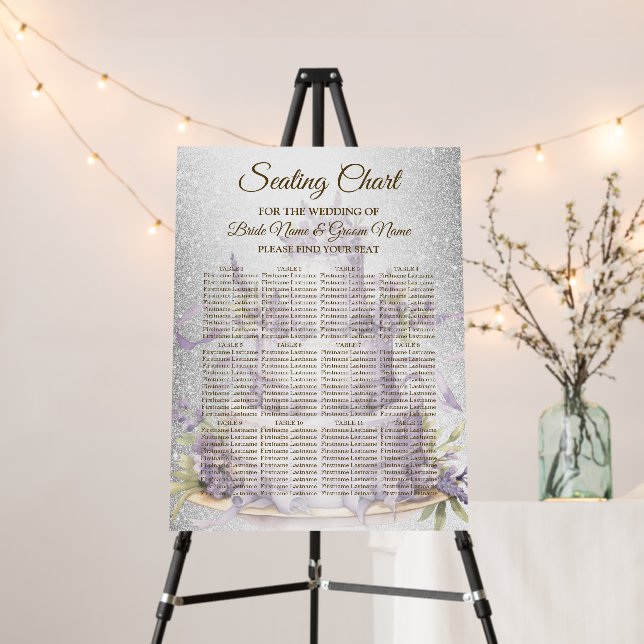 Wedding Party Cake Lavender Floral Elegant Foam Board (In Situ (Stand))