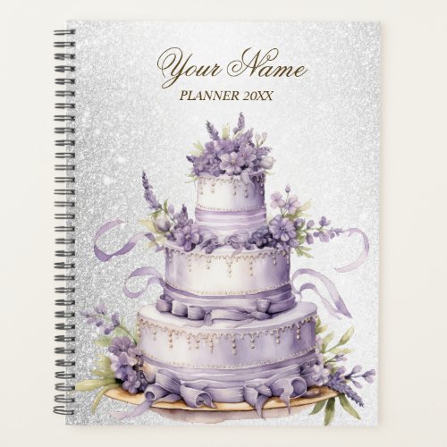 Wedding Party Cake Lavender Floral Elegant Planner