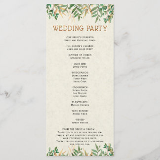 Wedding Party & Ceremony Program