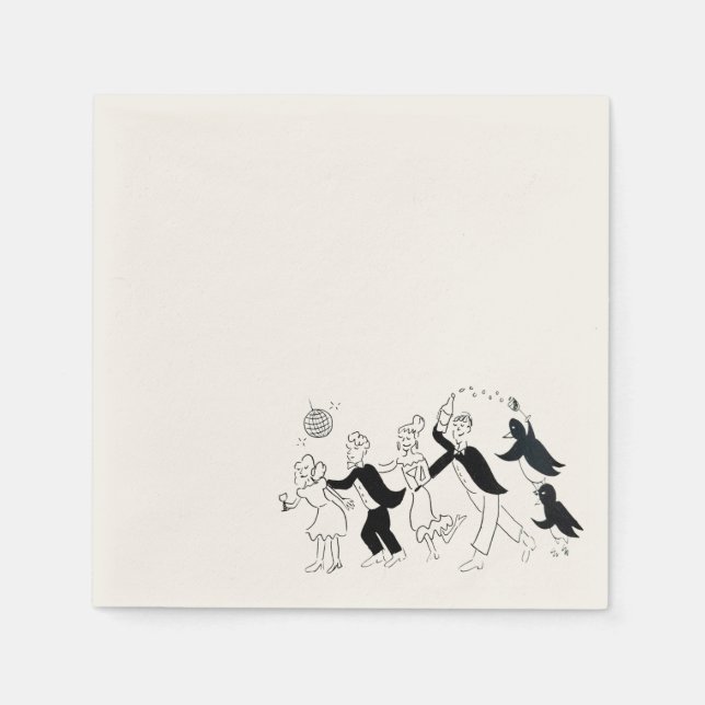 Wedding Party Conga Line Cocktail Napkin (Front)