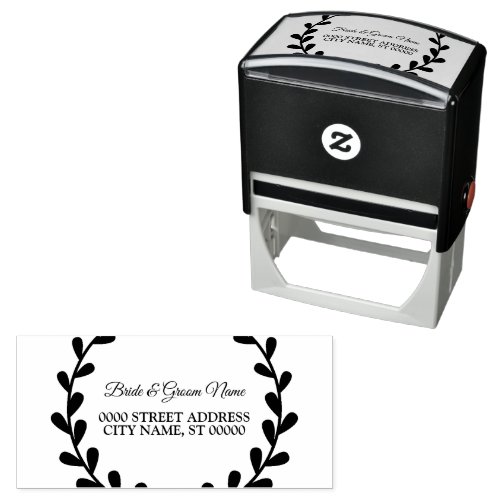 Wedding Party Elegant Leaves Self_inking Stamp