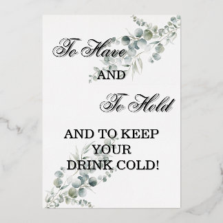 Wedding party favor sign foil invitation