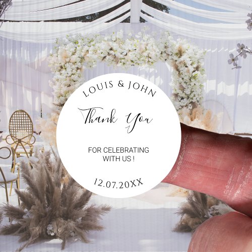 Wedding Party Favor Thank You For Celebrating Classic Round Sticker