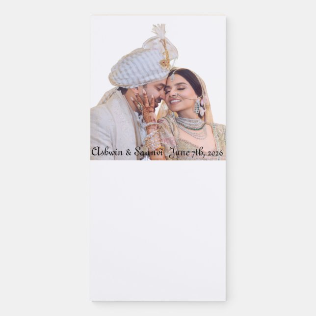 WEDDING PARTY FAVORS MAGNETIC NOTEPAD (Front)