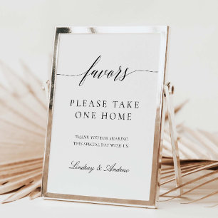 Wedding Party Favors Sign Table Reception Poster