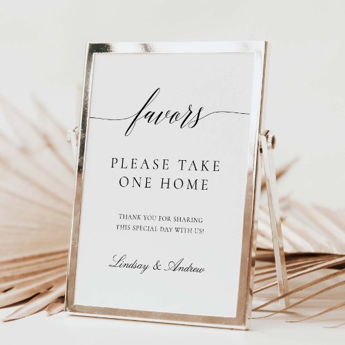 Wedding Party Favors Sign Table Reception Poster