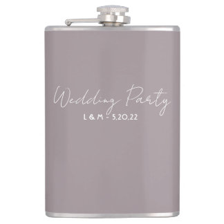 Wedding Party Flask Gift - Beige