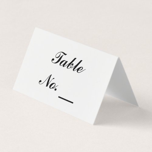 Wedding Party Folded Custom Table Number Card
