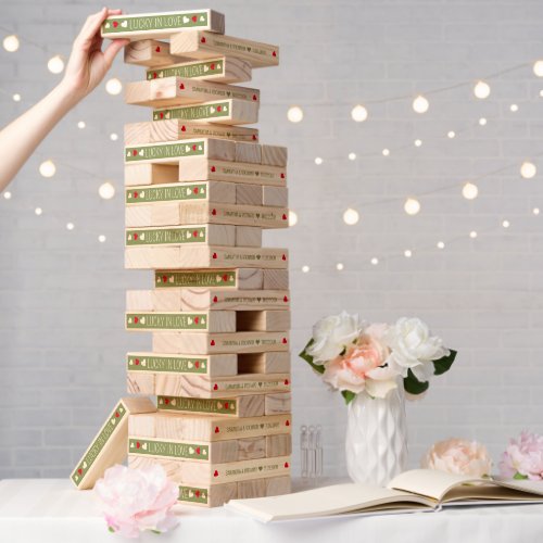 Wedding Party Games Bride Groom Lucky In Love Sage Topple Tower