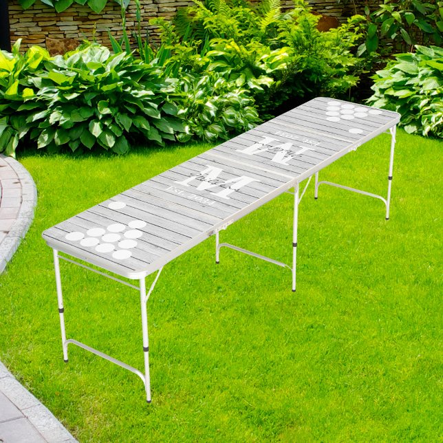 Wedding Party Games White Wood Newlywed Monogram Beer Pong Table (Wedding Party Games White Wood Newlywed Monogram Beer Pong Table
)