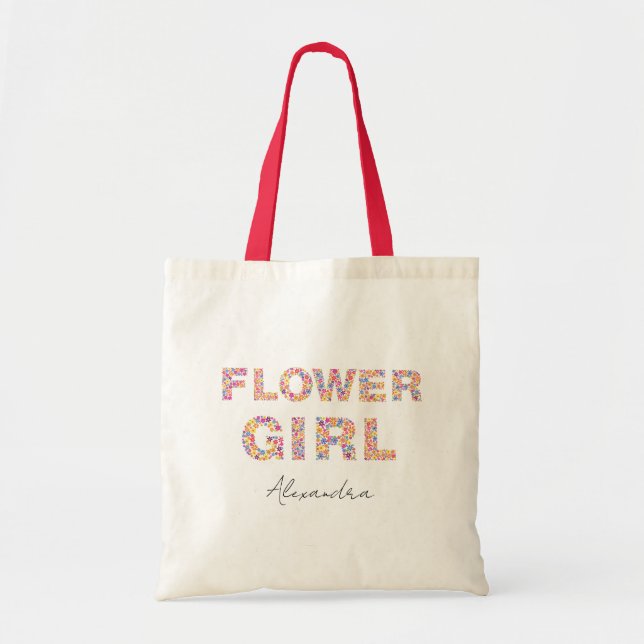 Wedding Party Gift For Flower Girl Personalized Tote Bag (Front)