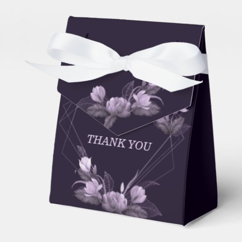 Wedding Party Gift Purple Floral Violet Geometric Favor Boxes