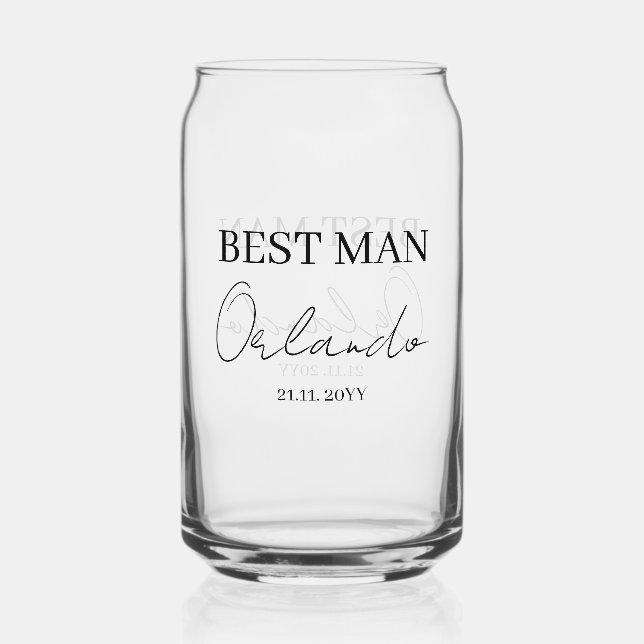 Wedding Party Gifts Best Man  Can Glass (Front)