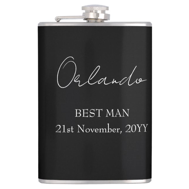 Wedding Party Gifts Best Man  Flask (Front)
