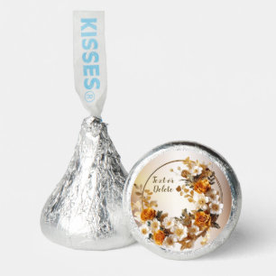 Wedding Party Golden Orange White Flowers Rustic Hershey®'s Kisses®