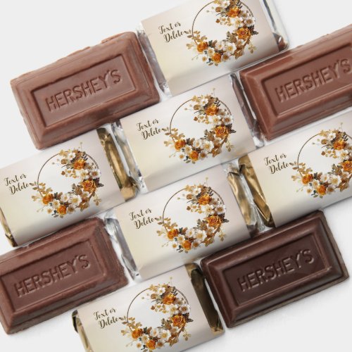 Wedding Party Golden Orange White Flowers Rustic Hersheys Miniatures