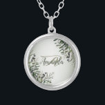 Wedding Party Green Leaves Black Olive Elegant Silver Plated Necklace<br><div class="desc">Wedding Party Green Leaves Black Olive Elegant Silver Plated Necklace. Unique,  beautiful,  stylish design. Easy to be personalized. Font style,  size and colors can be changed. Matching items available.</div>