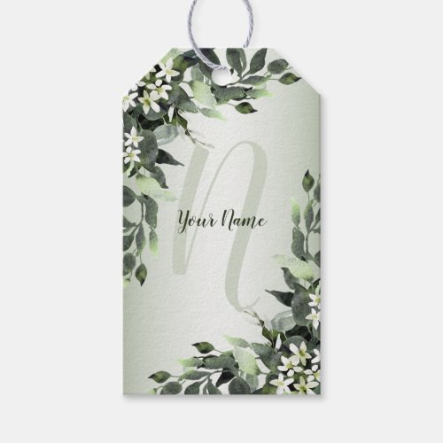 Wedding Party Greenery Floral Eucalyptus Leaves Gift Tags