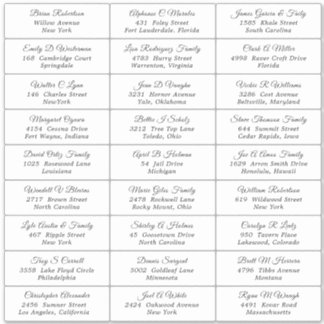 Wedding Party Guest Address Label Sticker