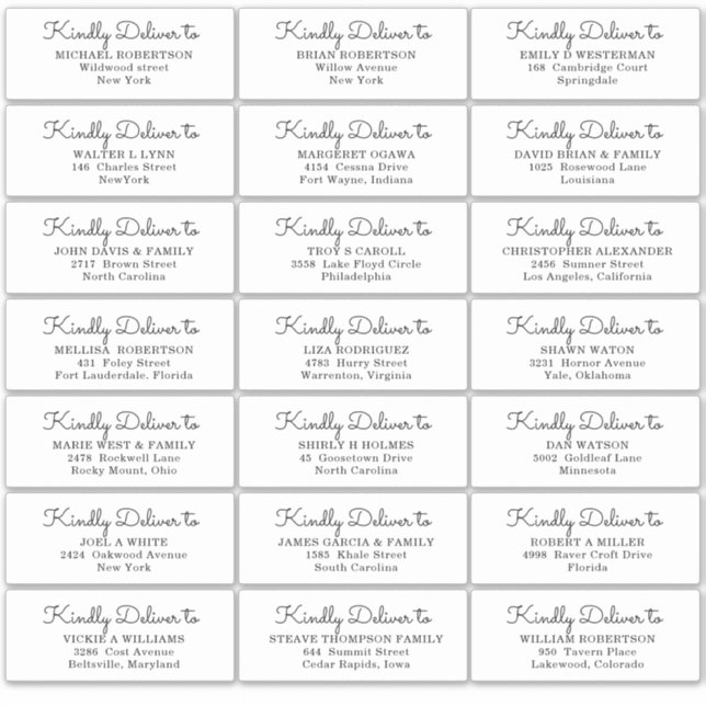Wedding Party Guest Address Label Sticker (Front)