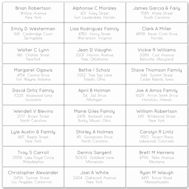 Wedding Party Guest Address Label Sticker (Front)