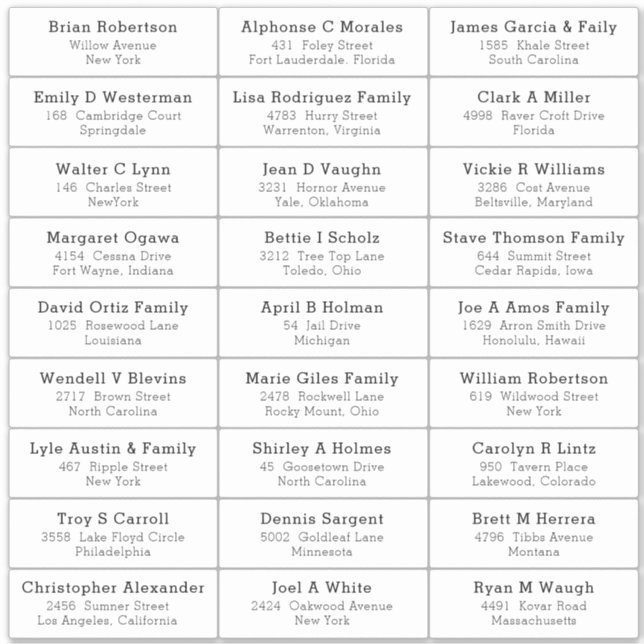 Wedding Party Guest Address Label Sticker (Front)